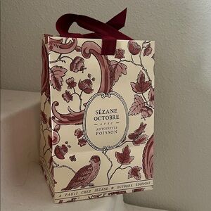 Sezane Burgundy and Cream bag